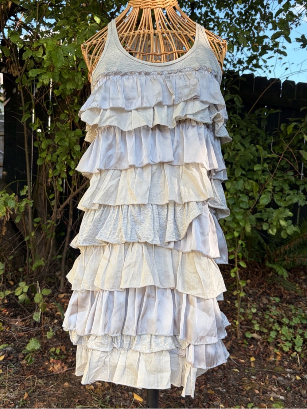 Polo Ralph Lauren Grey Ruffle Tank Dress